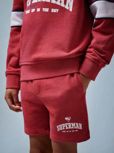 Warner Bros | Superman Cotton Logo Shorts In Red