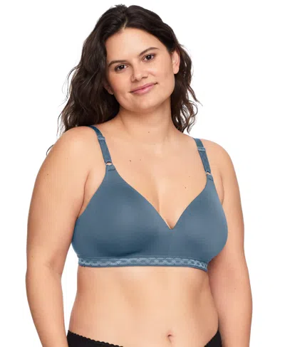 Warner's Cloud 9 Super Soft Wireless Lightly Lined Comfort Bra 1269 In Blue