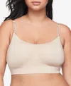 Warner's Warners Easy Does It Dig-free Comfort Band With Seamless Stretch Wireless Lightly Lined Convertible  In Toasted Almond