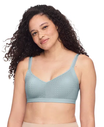 Warner's Warners Easy Does It Underarm-smoothing With Seamless Stretch Wireless Lightly Lined Comfort Bra Rm3 In Blue