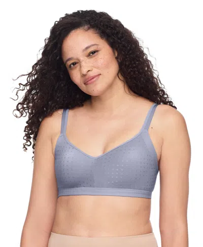 Warner's Warners Easy Does It Underarm-smoothing With Seamless Stretch Wireless Lightly Lined Comfort Bra Rm3 In Blue