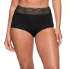 Warner's No Pinching No Problems Dig-free Comfort Waist With Lace Microfiber Brief Rs7401p In Black