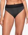 Warner's Warners No Pinching No Problems Dig-free Comfort Waist With Lace Microfiber Hi-cut 5109 In Black Dot