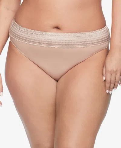 Warner's Warners No Pinching No Problems Dig-free Comfort Waist With Lace Microfiber Hi-cut 5109 In Neutral