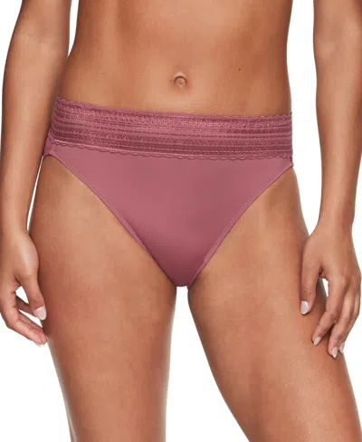 Warner's Warners No Pinching No Problems Dig-free Comfort Waist With Lace Microfiber Hi-cut 5109 In Deco Rose
