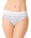 Warner's Warners No Pinching No Problems Dig-free Comfort Waist With Lace Microfiber Hi-cut 5109 In Evening Blue Star