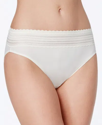 Warner's Warners No Pinching No Problems Dig-free Comfort Waist With Lace Microfiber Hi-cut 5109 In White