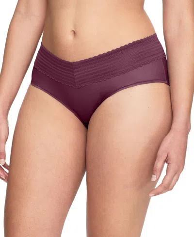 Warner's Warners No Pinching, No Problems Dig-free Comfort Waist With Lace Microfiber Hipster 5609j In Burgundy