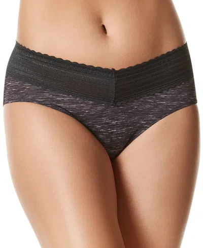Warner's Warners No Pinching, No Problems Dig-free Comfort Waist With Lace Microfiber Hipster 5609j In Charcoal Heather Print