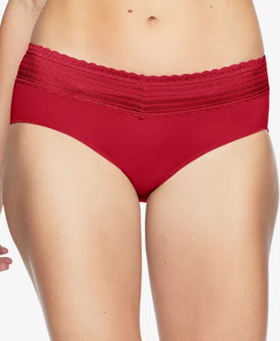 Warner's Warners No Pinching, No Problems Dig-free Comfort Waist With Lace Microfiber Hipster 5609j In Mahogany Brushed Leo