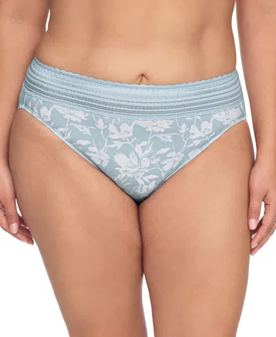Warner's Warners No Pinching No Problems Dig-free Comfort Waist With Lace Microfiber Hi-cut 5109 In Blue