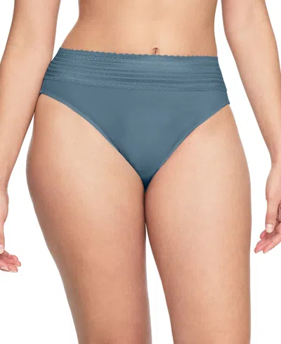 Warner's Warners No Pinching No Problems Dig-free Comfort Waist With Lace Microfiber Hi-cut 5109 In Blue