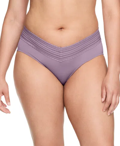 Warner's Warners No Pinching No Problems Dig-free Comfort Waist With Lace Microfiber Hi-cut 5109 In Purple
