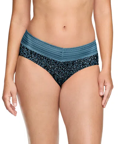 Warner's Warners No Pinching No Problems Dig-free Comfort Waist With Lace Microfiber Hi-cut 5109 In Blue