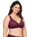 Warner's Warners No Side Effects Underarm And Back-smoothing Comfort Wireless Lightly Lined T-shirt Bra Ra223 In Burgundy