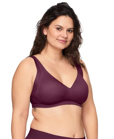 Warner's Warners No Side Effects Underarm And Back-smoothing Comfort Wireless Lightly Lined T-shirt Bra Ra223 In Burgundy