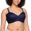 Warner's Seamless T-shirt Wireless Full Coverage Bra Rm3061a In Blue