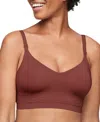 Warner's Women's Easy Does It Seamless Longline Bra Rm5501a In Pinot Noir
