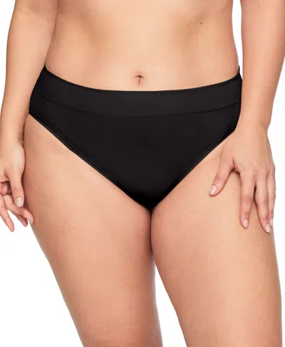 Warner's Women's No Pinching No Problem Dig-free High-waist Ribbed Hi-cut Panty, Wrw253hc11 In Black