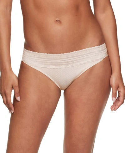 Warner's Women's No Pinching, No Problems Lace Bikini Underwear 5509 In Butterscotch Dot