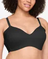 Warner's Women's No Side Effects Underarm-smoothing Wireless Bra Rm3061a In Black