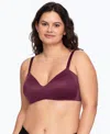 Warner's Women's No Side Effects Underarm-smoothing Wireless Bra Rm3061a In Burgundy
