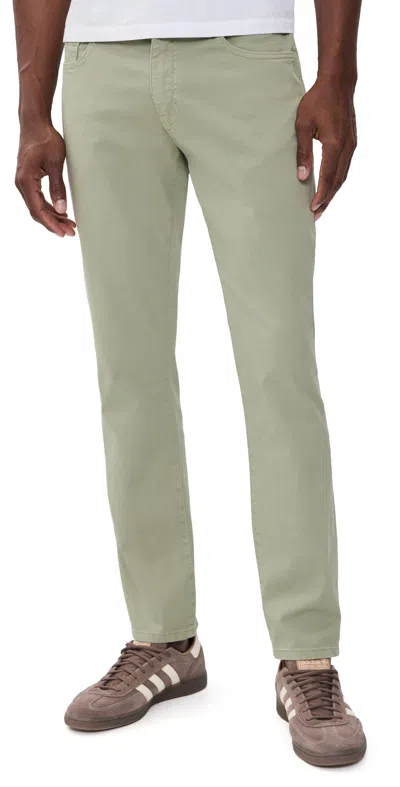 Warp & Weft Ams Slim Twill Pants Fossil In Green