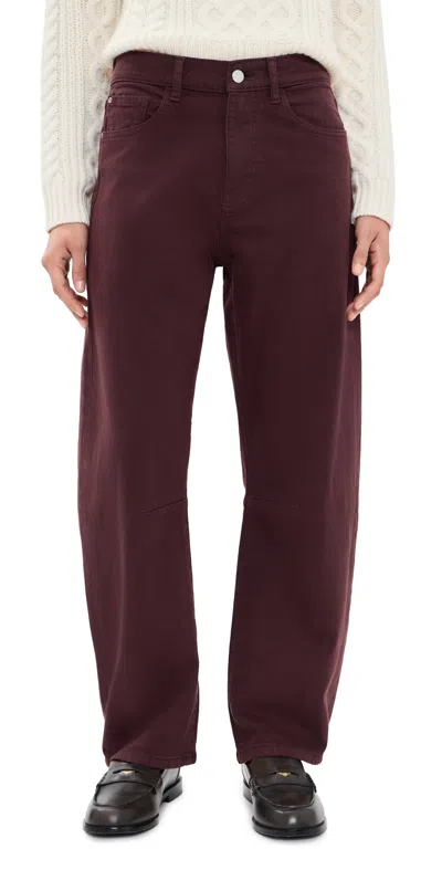 Warp & Weft Bna Soft Curve Barrel Jeans Garnet In Brown