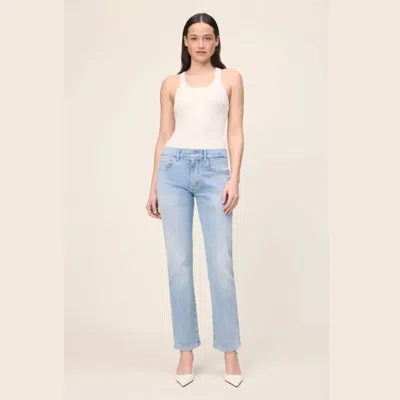 Warp & Weft Bze Vintage Straight Jeans In Blue In Animal Print