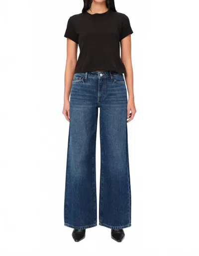 Warp & Weft Cju Mid Rise Wide Leg Jeans In La La Land In Blue