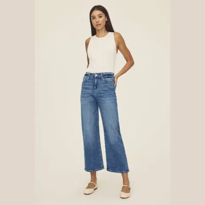 Warp & Weft Icn Cropped Wide Leg Jeans In Crossroads In Blue