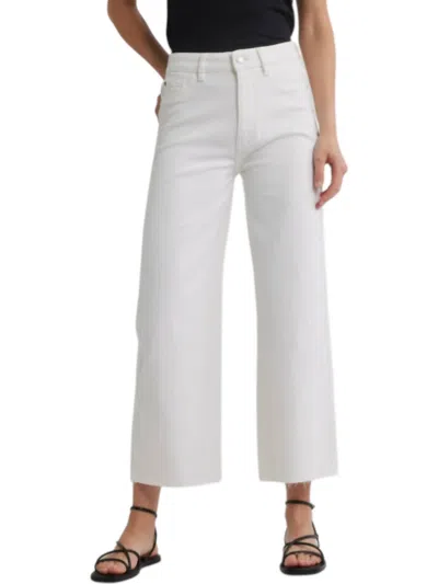 Warp & Weft Icn Cropped Wide Leg Jeans In Optic White