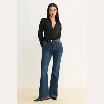 Warp & Weft Nao High Rise Bootcut Stretch Jean In Porter In Blue