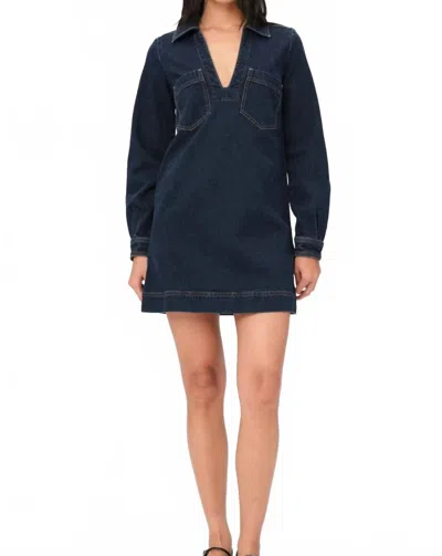 Warp & Weft Sna Denim Dress In Indigo In Blue