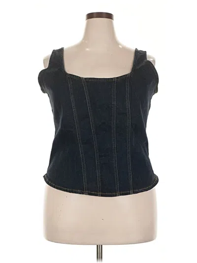 Pre-owned Warp & Weft Tank Top Black Strapless Neckline Tops