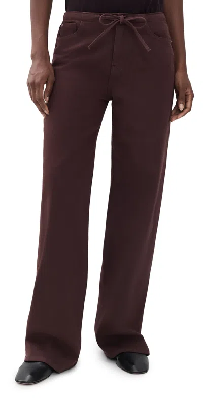 Warp & Weft The Big Easy Wide Leg Jeans Garnet In Burgundy