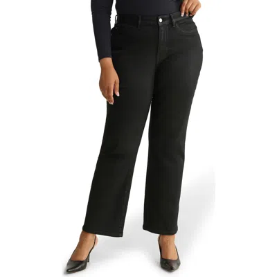 Warp & Weft Warp+weft Ase High Waist Straight Leg Jeans In Black