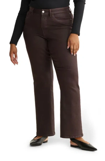 Warp & Weft Warp+weft Ase High Waist Straight Leg Jeans In Brown