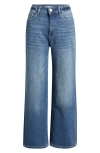 Warp & Weft Warp+weft High Waist Crop Wide Leg Jeans In Blue