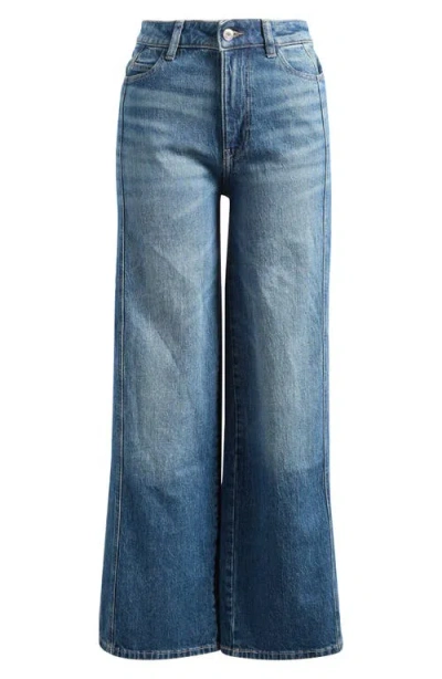 Warp & Weft Warp+weft High Waist Wide Leg Jeans In Blue