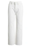 Warp & Weft Warp+weft Icn High Waist Crop Wide Leg Jeans In White