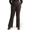 Warp & Weft Warp+weft Nao Coated High Waist Bootcut Jeans In Brown