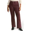 Warp & Weft Warp+weft Nao Coated High Waist Bootcut Jeans In Burgundy