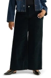 Warp & Weft Warp+weft Nce High Waist Wide Leg Corduroy Jeans In Black