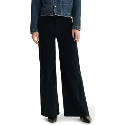 Warp & Weft Warp+weft Nce High Waist Wide Leg Corduroy Jeans In Black