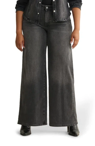 Warp & Weft Warp+weft Nce High Waist Wide Leg Jeans In Gray