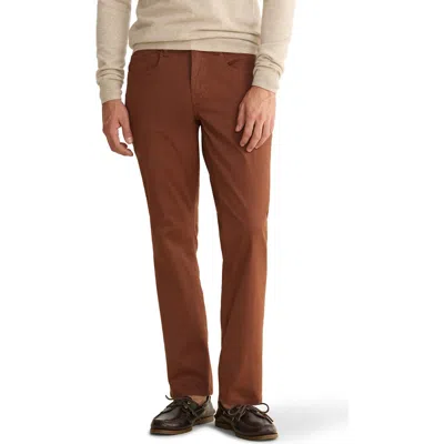 Warp & Weft Warp+weft Ord Straight Leg Twill Pants In Brown