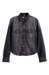 Warp & Weft Warp+weft Pmi Western Denim Fitted Waist Snap-up Shirt In Blue
