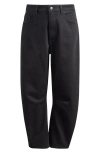 Warp & Weft Warp+weft Soft Curve Barrel Hem Jeans In Black