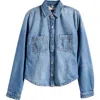 Warp & Weft Warp+weft Western Denim Button-up Shirt In Blue